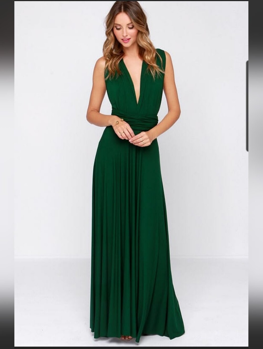 Lulus Tricks of the Trade Convertible Maxi Dress Emerald Green